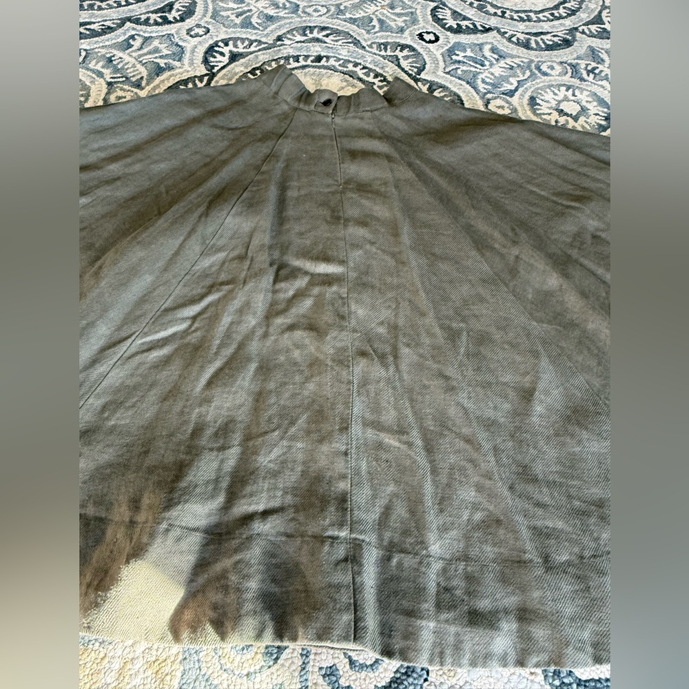 Son de Flor Olive Green Twill Linen Skirt - Picture 10 of 10